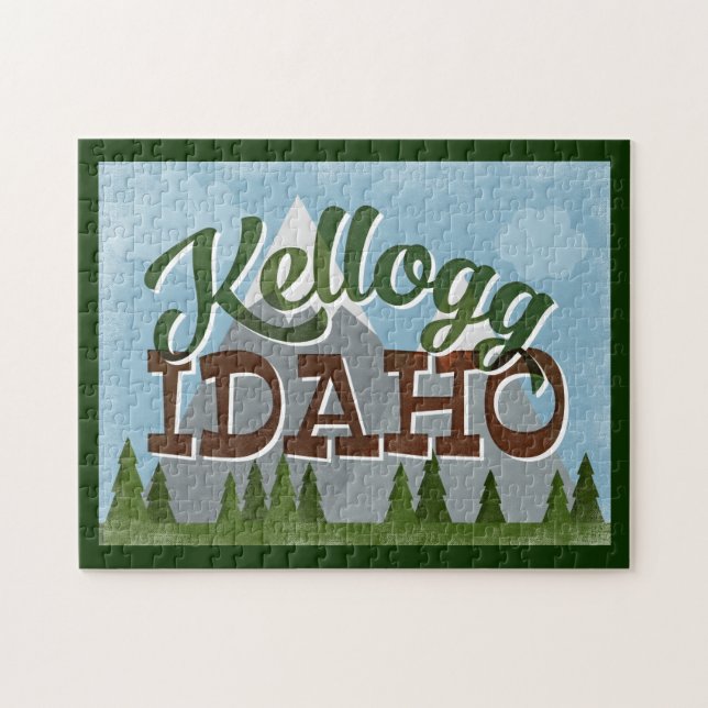 Kellogg Idaho Fun Retro Snowy Mountains Puzzle (Horizontal)