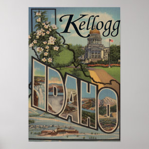 Kellogg, Idaho - Große Buchstabenszenen Poster