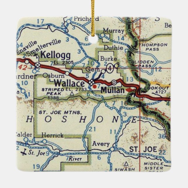 Kellogg und Wallace ID Map Keramikornament (Rückseite)