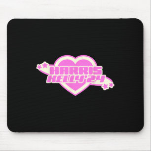 Kelly 2024 Trendy Heart Pink Girly Democrat Mousepad