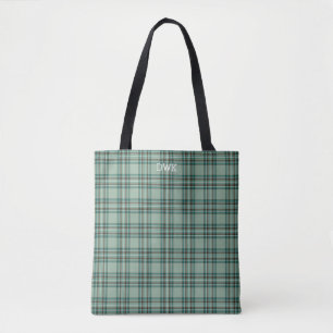 Kelly Clan Tartan Minze Green Kariert Monogramm