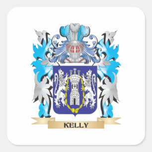 Kelly Coat of Arms - Familienwappen Quadratischer Aufkleber