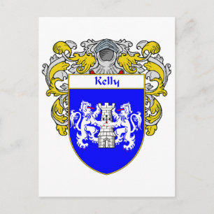 Kelly Coat of Arms (Mantled) Postkarte