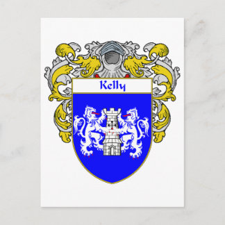 Kelly Coat of Arms (Mantled) Postkarte
