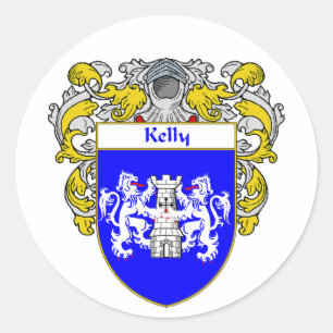 Kelly Coat of Arms (Mantled) Runder Aufkleber