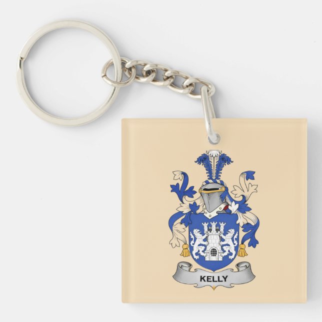 Kelly Coat of Arms Stone Keychain Schlüsselanhänger (Vorderseite)