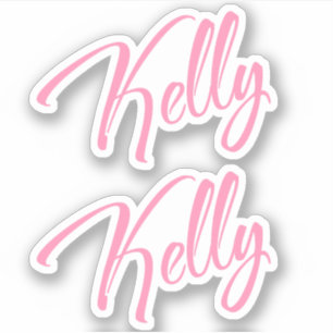 Kelly Decorative Name in Pink x2 Aufkleber