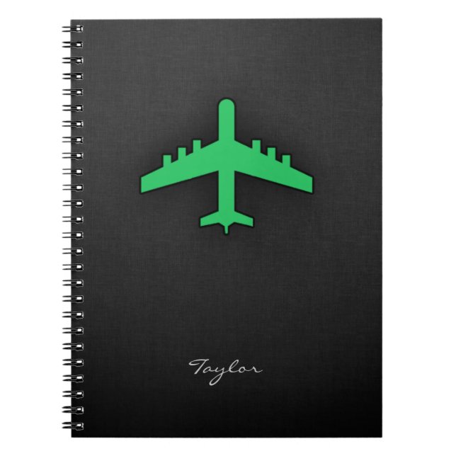 Kelly Green Airplane Notizblock (Vorderseite)