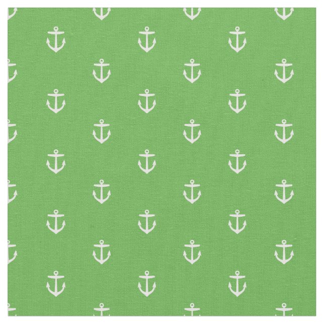Kelly Green Anchor Print Stoff (Nahaufnahme)