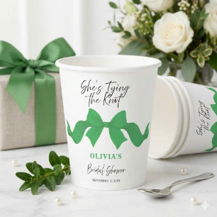 Kelly Green Bow - Sie heiratet Brautparty Pappbecher