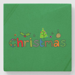 Kelly Green Christmas Steinuntersetzer