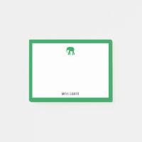 Kelly Green Elephant und Border on White mit Name