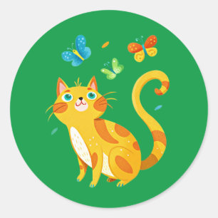 Kelly Green Farbe Runder Aufkleber