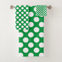 Kelly Green: Grosses weißes Polka Dot Pattern