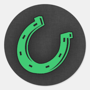Kelly Green Horseshoe Runder Aufkleber