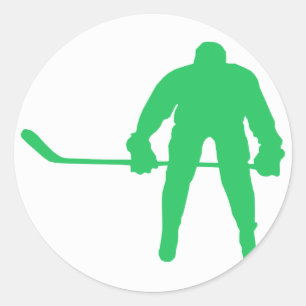 Kelly Green Ice Hockey Runder Aufkleber