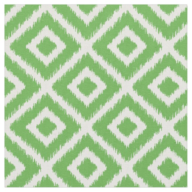 Kelly Green Ikat Diamonds Stoff (Nahaufnahme)