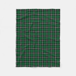 Kelly Green Irish Green White/Black Strip Fleecedecke