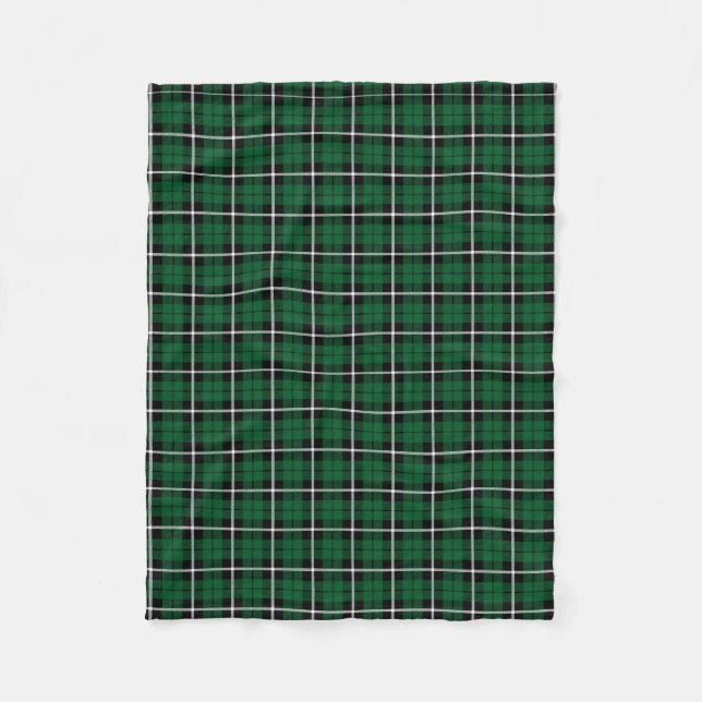 Kelly Green Irish Green White/Black Strip Fleecedecke (Vorderseite)