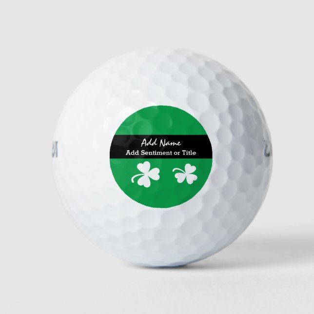 Kelly Green Kleeblatt Design White Kleeblatt A01 Golfball (Vorderseite)
