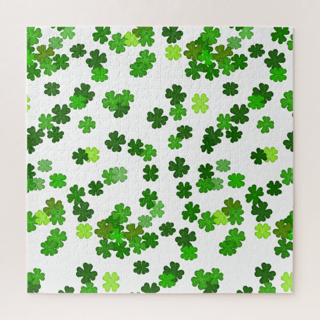Kelly green "Kleeblatts Falling" Puzzle (Vertikal)