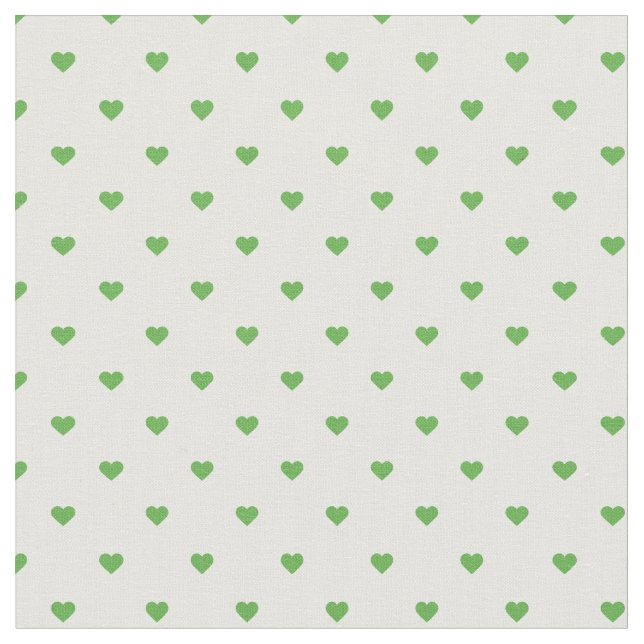 Kelly Green Polka Dot Hearts Stoff (Nahaufnahme)