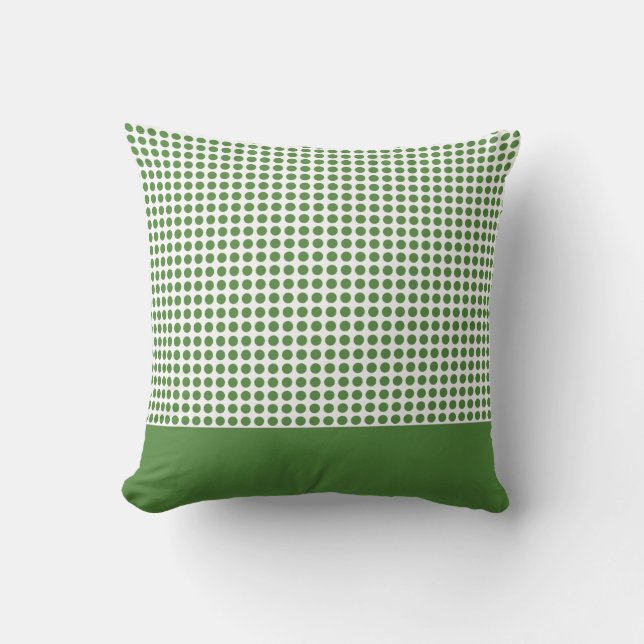Kelly Green Polka Dots Pattern Kissen (Vorderseite)