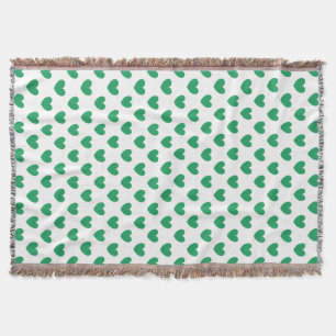 Kelly green polka herzen auf weiß decke