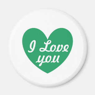 Kelly green polka herzen auf weiß magnet