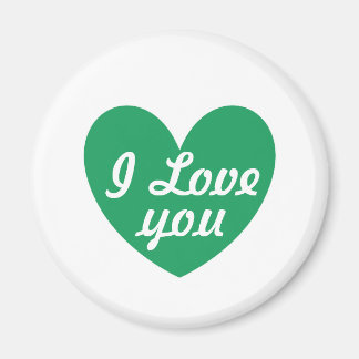 Kelly green polka herzen auf weiß magnet