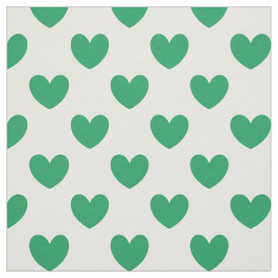 Kelly green polka herzen auf weiß stoff
