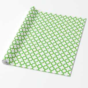 Kelly Green Quatrefoil Muster Geschenkpapier
