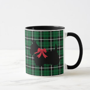 Kelly green Scottish Terrier white/black kariert Tasse