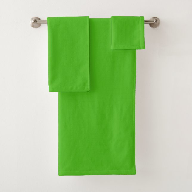Kelly Green Solid Color Badhandtuch Set (Insitu)
