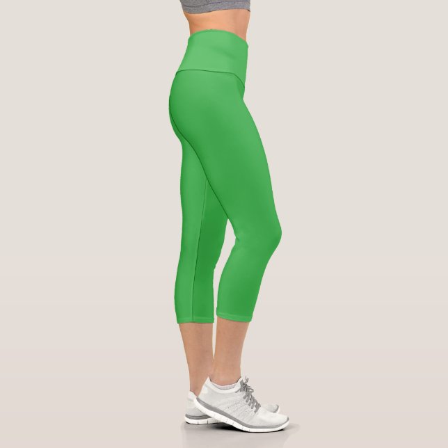 Kelly Green Solid Color Capri Leggings (Rechts)