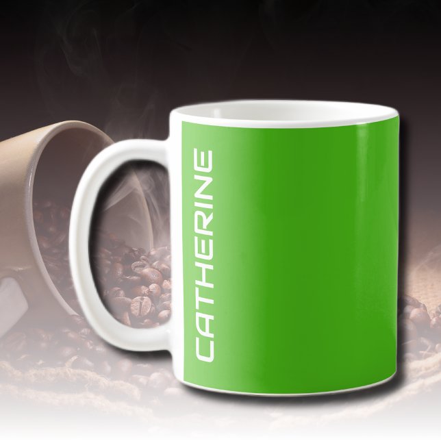 Kelly Green Solid Color Personalisiert Kaffeetasse (Von Creator hochgeladen)