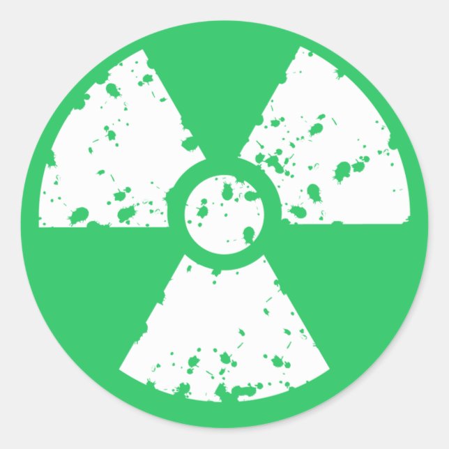 Kelly Green Toxic Waste Runder Aufkleber (Vorderseite)