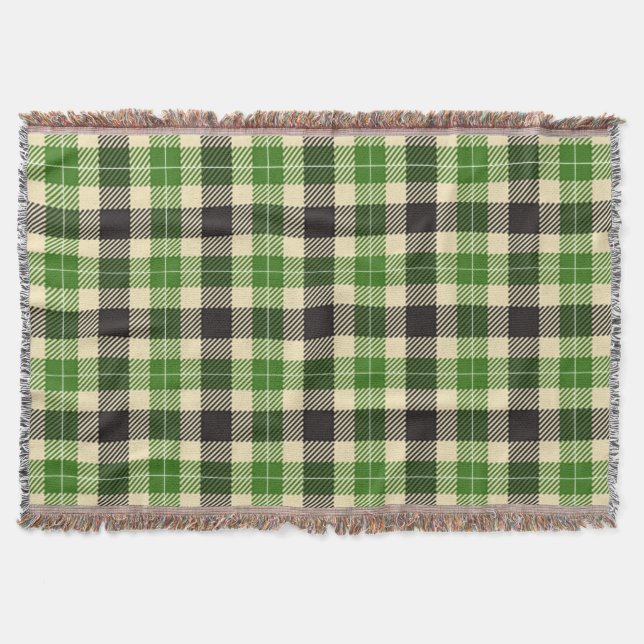 Kelly Green und Black Tartan Kariert Decke (Vorderseite)