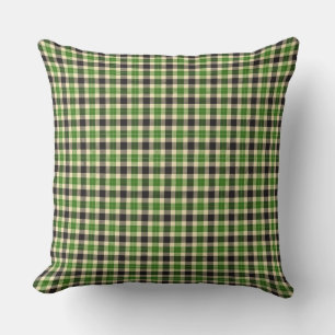 Kelly Green und Black Tartan Kariert Square Pillow Kissen