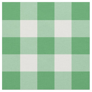 Kelly Green und White Gingham Pattern Fabric Stoff