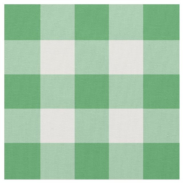 Kelly Green und White Gingham Pattern Fabric Stoff (Nahaufnahme)