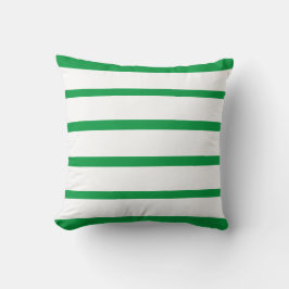 Kelly Green und White Minimal Wide Stripes Office Kissen