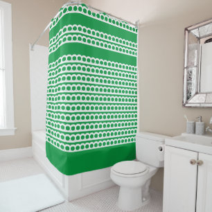 Kelly Green und White Modern Bubble Waves Duschvorhang