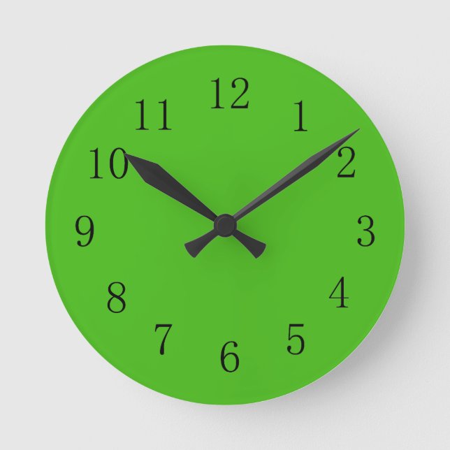 Kelly Green Wall Clock Runde Wanduhr (Vorderseite)