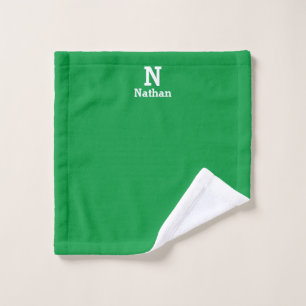 Kelly green&white personalisiert badhandtuch set