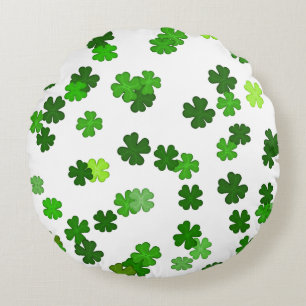 Kelly-grün „Shamrocks Falling“ Rundes Kissen