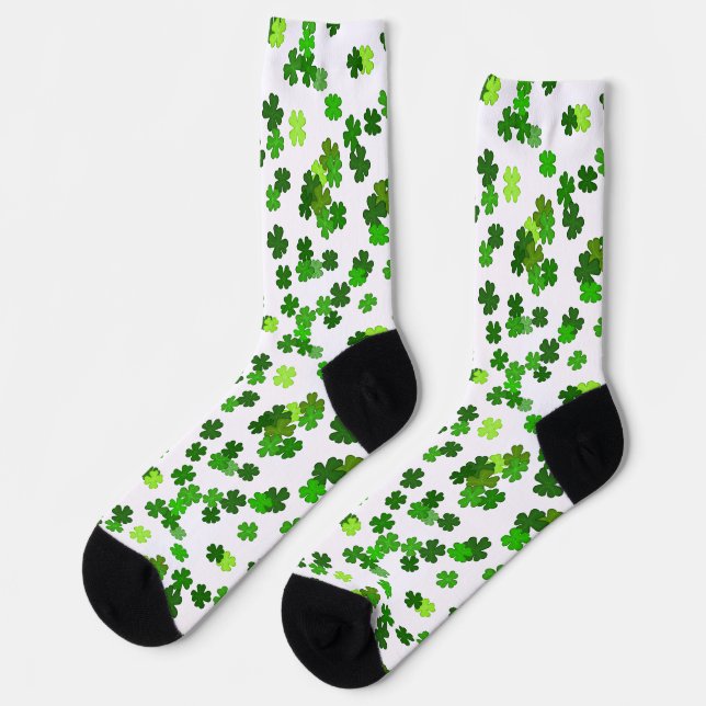 Kelly-grüne „Shamrocks Falling“  Socken (Linkes Detail)