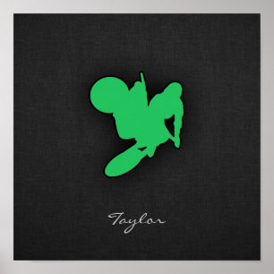 Kelly grüner Motocross Poster