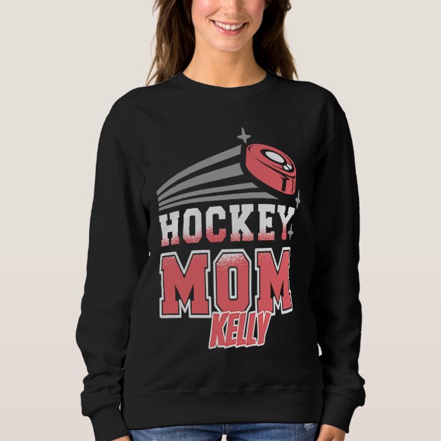 Kelly Hockey Mom With Puck Womens Sweatshirt (Vorderseite)