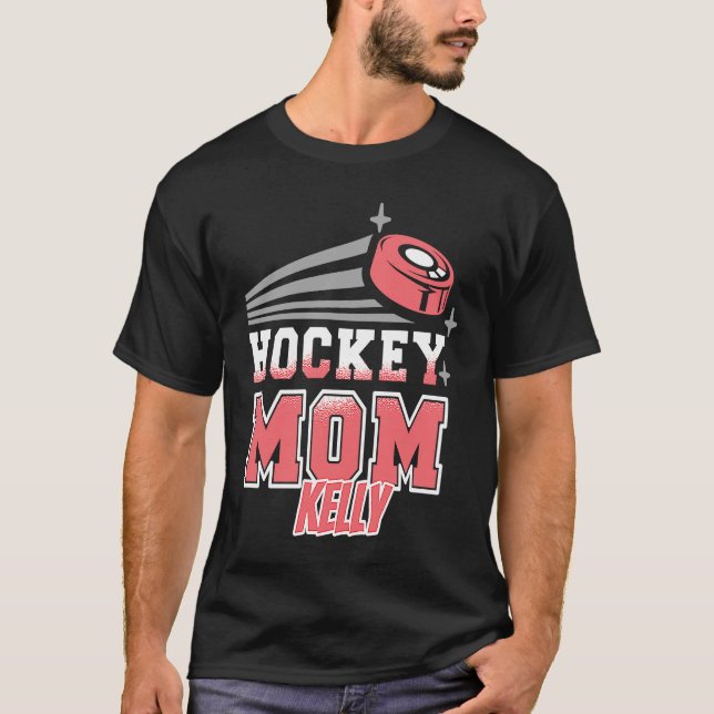 Kelly Hockey Mom With Puck Womens T-Shirt (Vorderseite)
